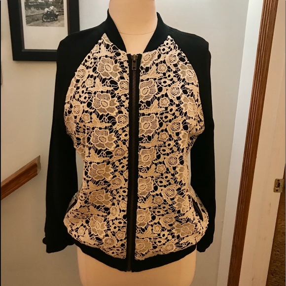 NWT Chaser lace overly bomber/baseball jacket - Picture 2 of 7